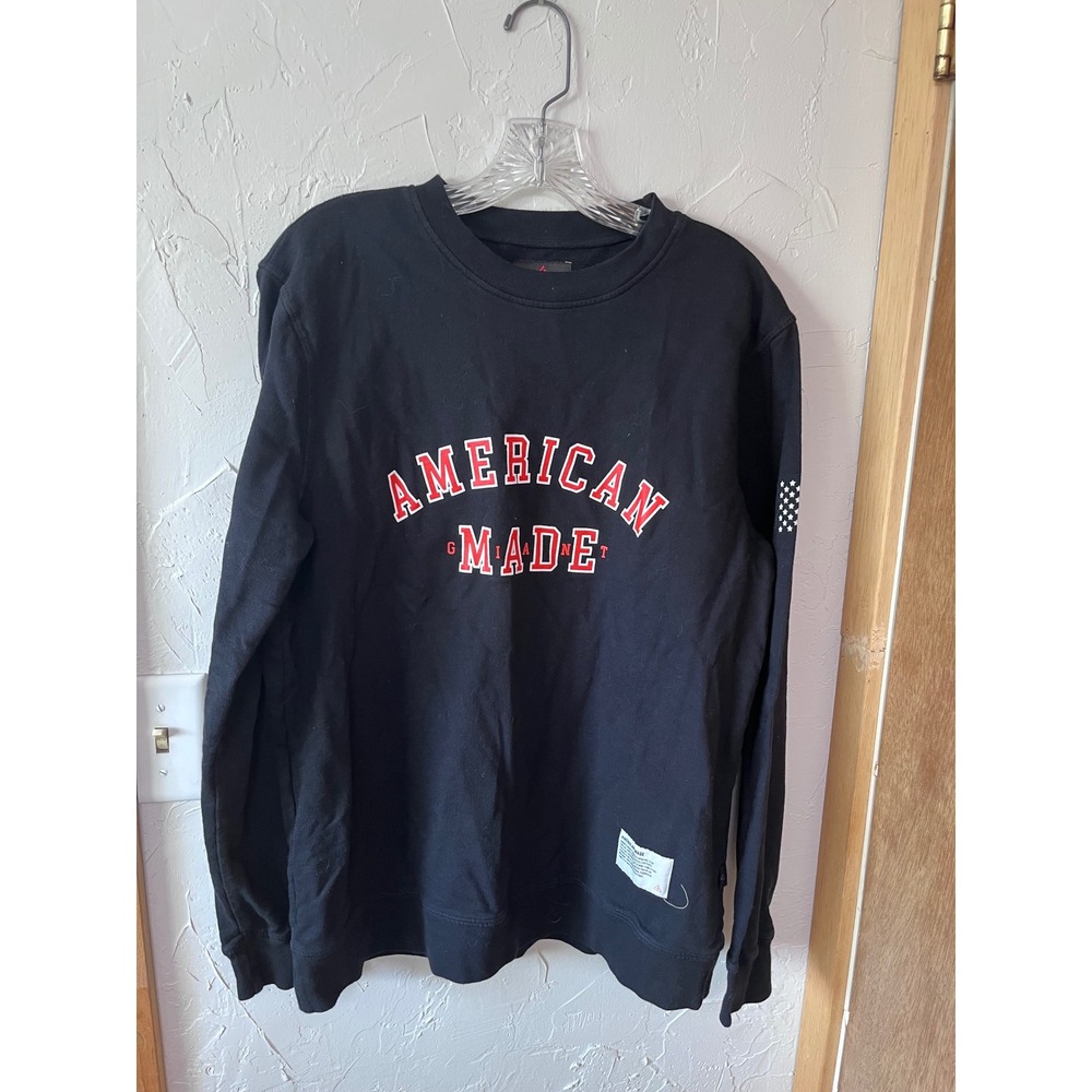 American Giant Mens M American Made Graphic Crewneck Sweatshirt Black Cotton USA